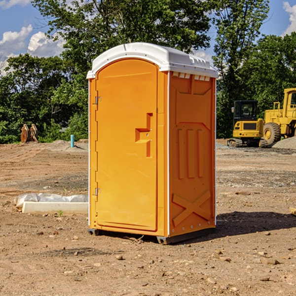 how often are the portable toilets cleaned and serviced during a rental period in Gilmer County